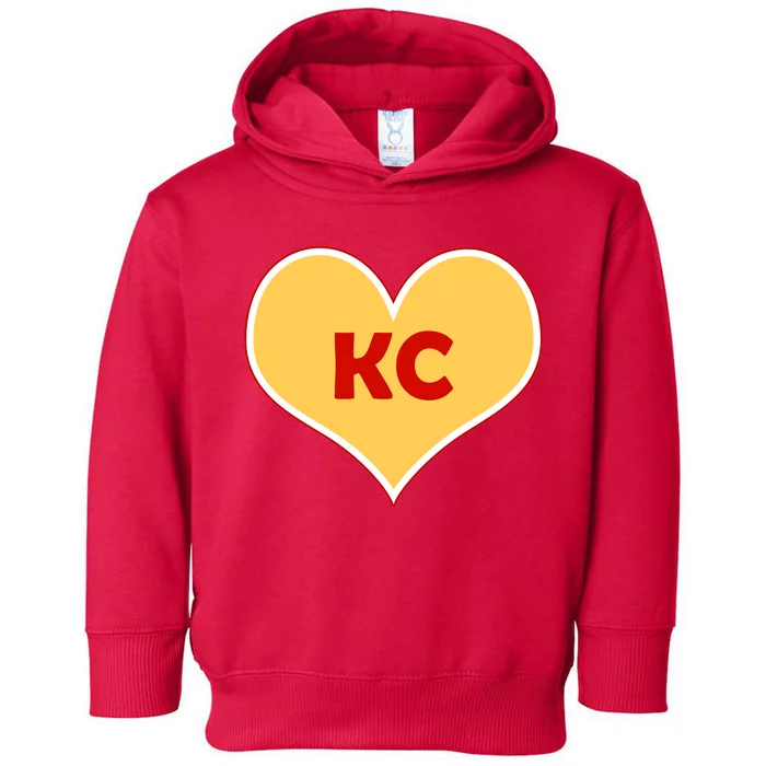 I Love Kansas City KC Football Heart Toddler Hoodie