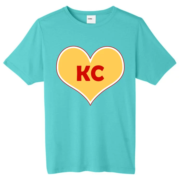 I Love Kansas City KC Football Heart ChromaSoft Performance T-Shirt