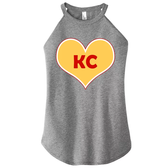 I Love Kansas City KC Football Heart Women’s Perfect Tri Rocker Tank