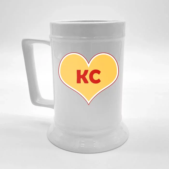 I Love Kansas City KC Football Heart Front & Back Beer Stein