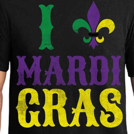 I Love Mardi Gras Pajama Set