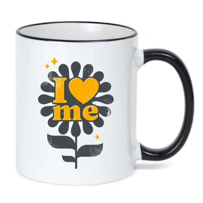 I Love Me Flower Black Color Changing Mug