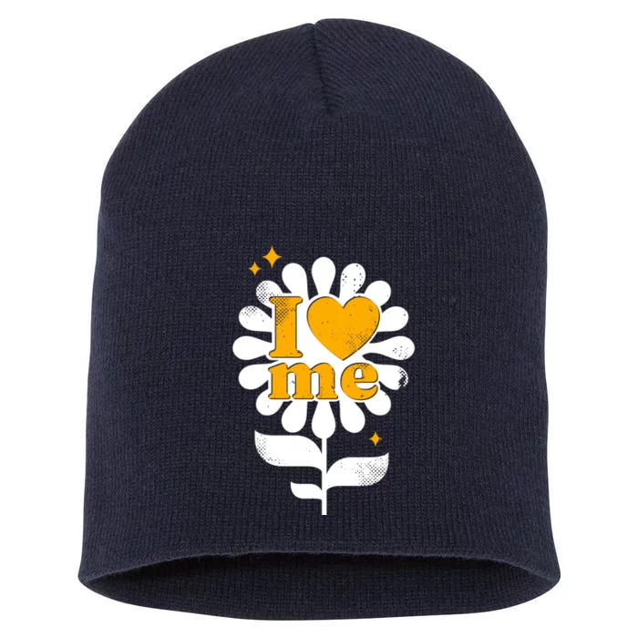 I Love Me Flower Short Acrylic Beanie