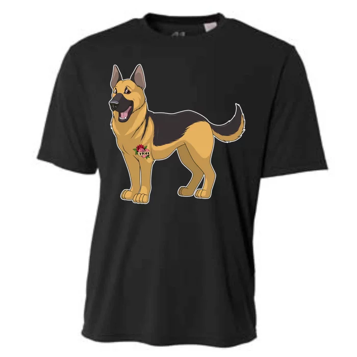 I Love Mom Tattoo German Shepard Cooling Performance Crew T-Shirt