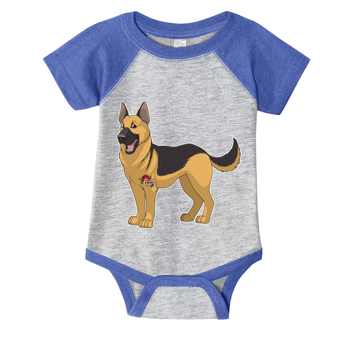 I Love Mom Tattoo German Shepard Infant Baby Jersey Bodysuit