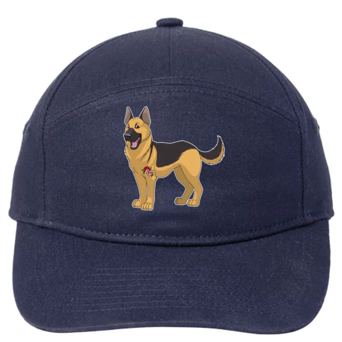 I Love Mom Tattoo German Shepard 7-Panel Snapback Hat