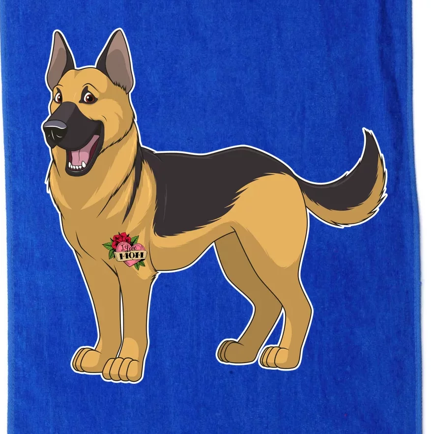 I Love Mom Tattoo German Shepard Platinum Collection Golf Towel