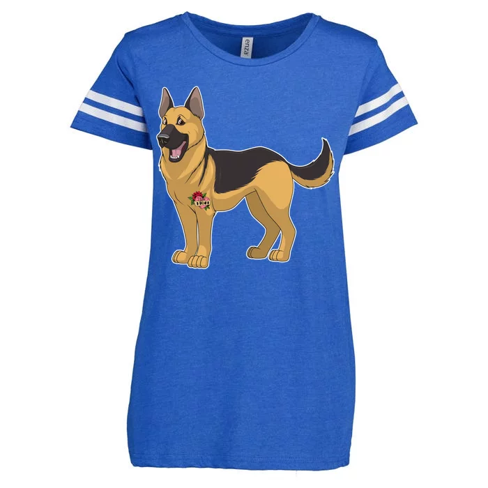 I Love Mom Tattoo German Shepard Enza Ladies Jersey Football T-Shirt