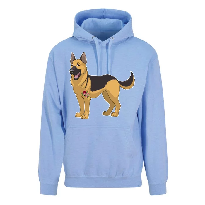 I Love Mom Tattoo German Shepard Unisex Surf Hoodie