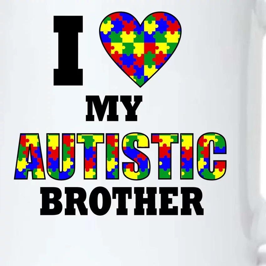 I Love My Autistic Brother Autism Black Color Changing Mug