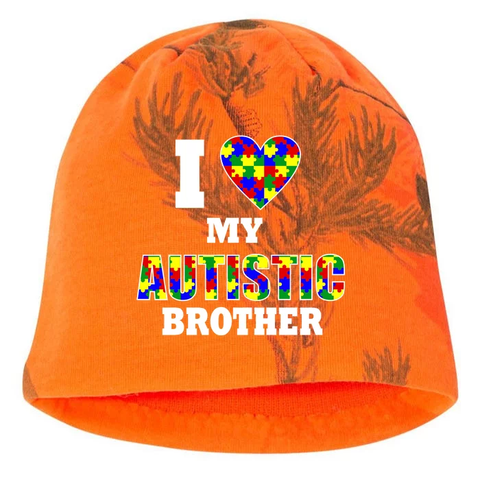 I Love My Autistic Brother Autism Kati - Camo Knit Beanie