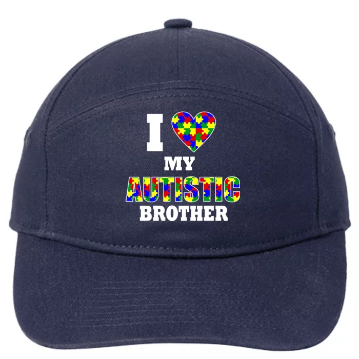 I Love My Autistic Brother Autism 7-Panel Snapback Hat