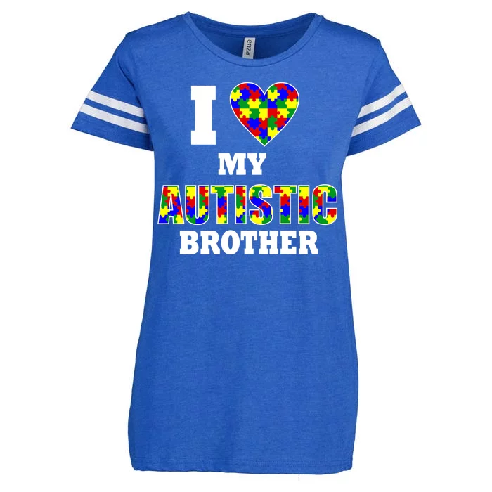 I Love My Autistic Brother Autism Enza Ladies Jersey Football T-Shirt