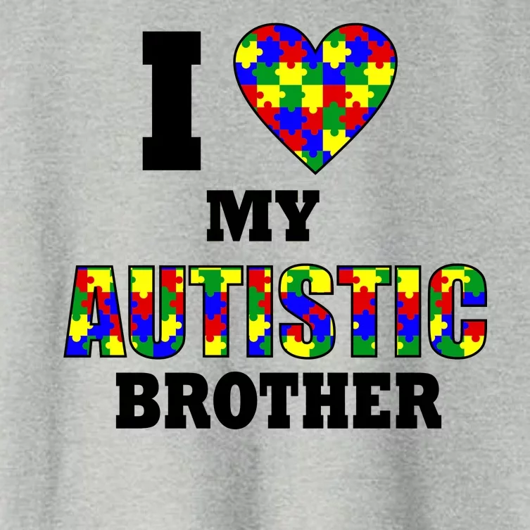 I Love My Autistic Brother Autism Women's Crop Top Tee