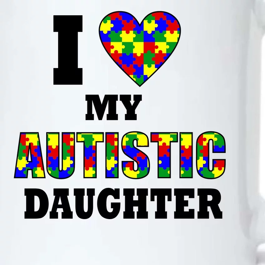 I Love My Autistic Daughter Autism Black Color Changing Mug