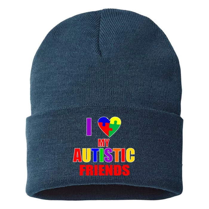 I Love My Autistic Friends Sustainable Knit Beanie