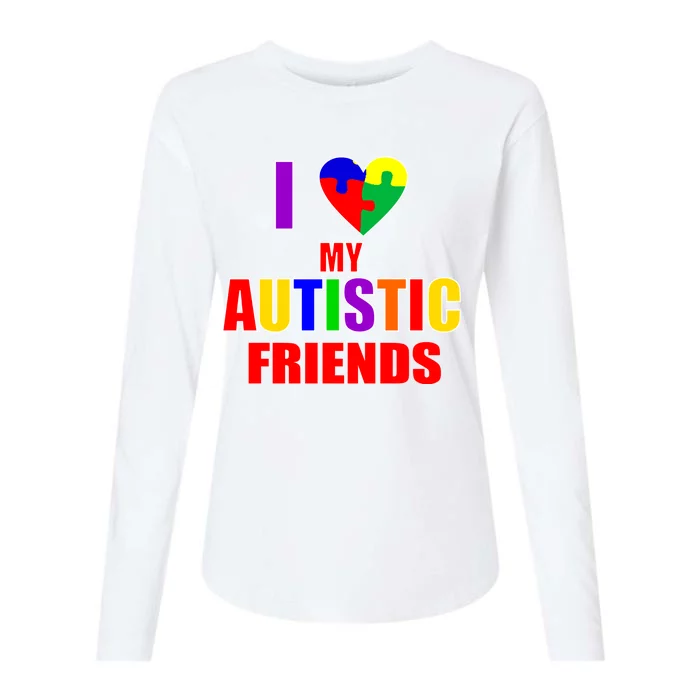 I Love My Autistic Friends Womens Cotton Relaxed Long Sleeve T-Shirt