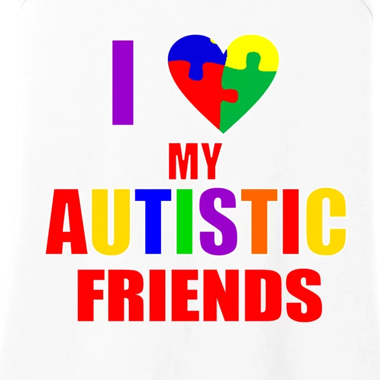 I Love My Autistic Friends Ladies Essential Tank