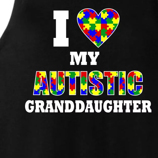 I Love My Autistic Granddaughter Autism Ladies Tri-Blend Wicking Tank