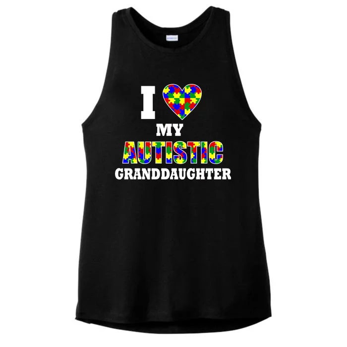 I Love My Autistic Granddaughter Autism Ladies Tri-Blend Wicking Tank