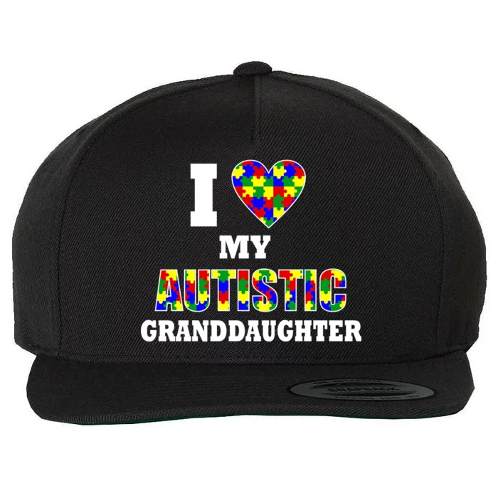 I Love My Autistic Granddaughter Autism Wool Snapback Cap