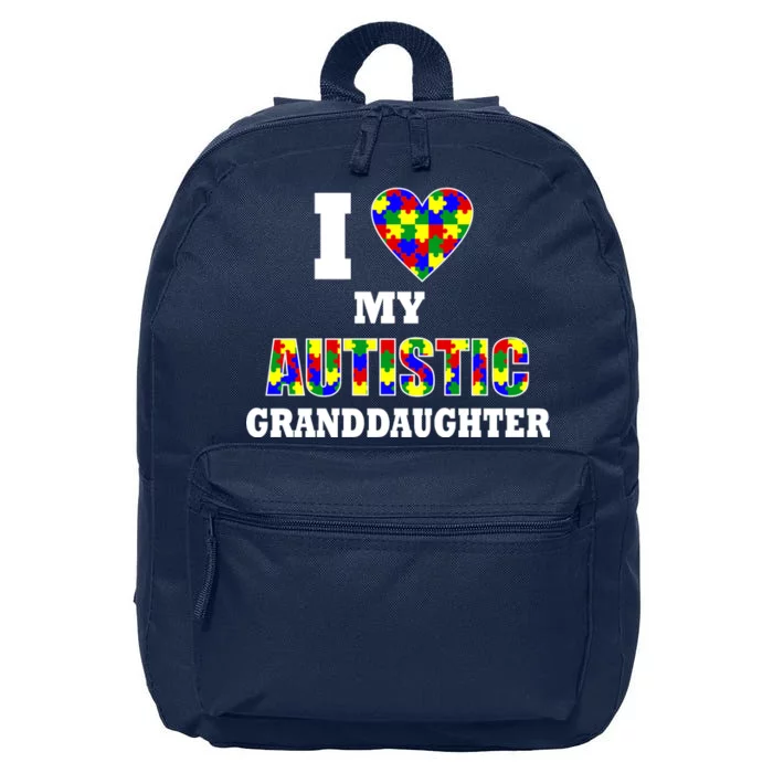 I Love My Autistic Granddaughter Autism 16 in Basic Backpack