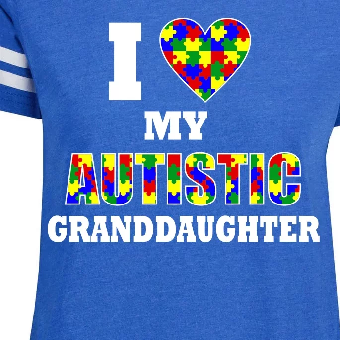 I Love My Autistic Granddaughter Autism Enza Ladies Jersey Football T-Shirt