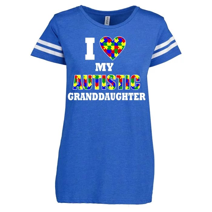 I Love My Autistic Granddaughter Autism Enza Ladies Jersey Football T-Shirt