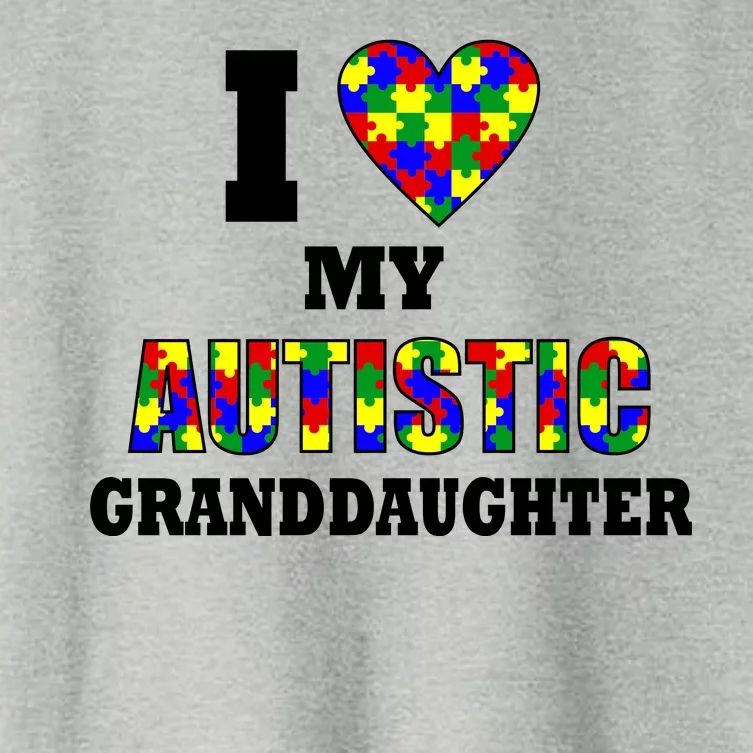 I Love My Autistic Granddaughter Autism Women's Crop Top Tee