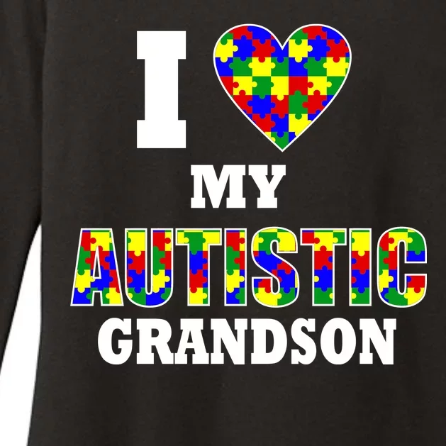 I Love My Autistic Grandson Autism Womens CVC Long Sleeve Shirt