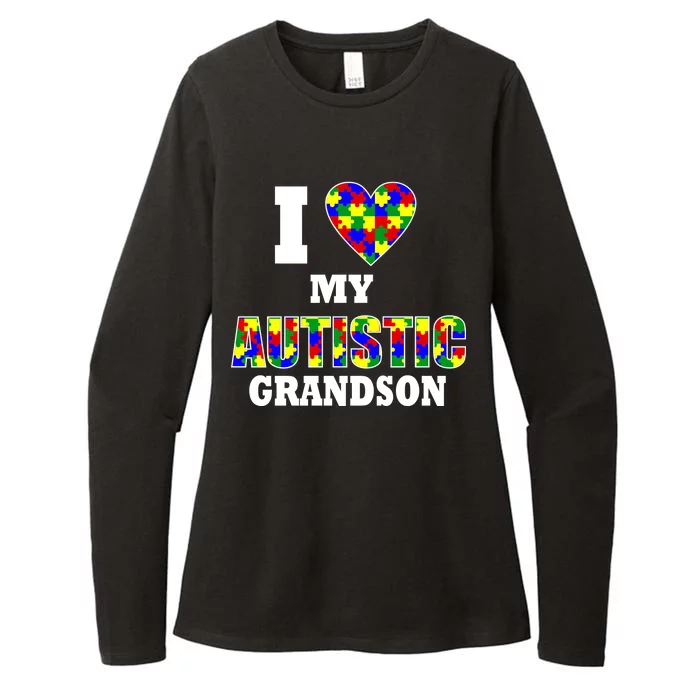 I Love My Autistic Grandson Autism Womens CVC Long Sleeve Shirt