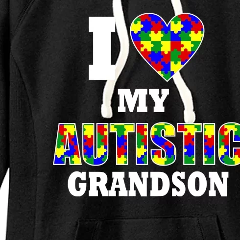 I Love My Autistic Grandson Autism Women's Fleece Hoodie