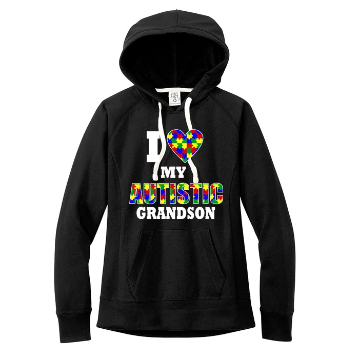 I Love My Autistic Grandson Autism Women's Fleece Hoodie