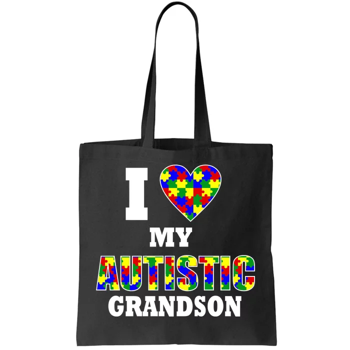 I Love My Autistic Grandson Autism Tote Bag