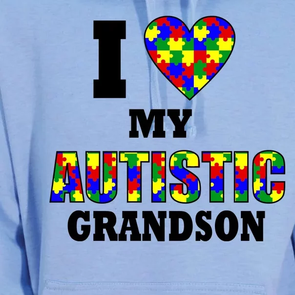 I Love My Autistic Grandson Autism Unisex Surf Hoodie