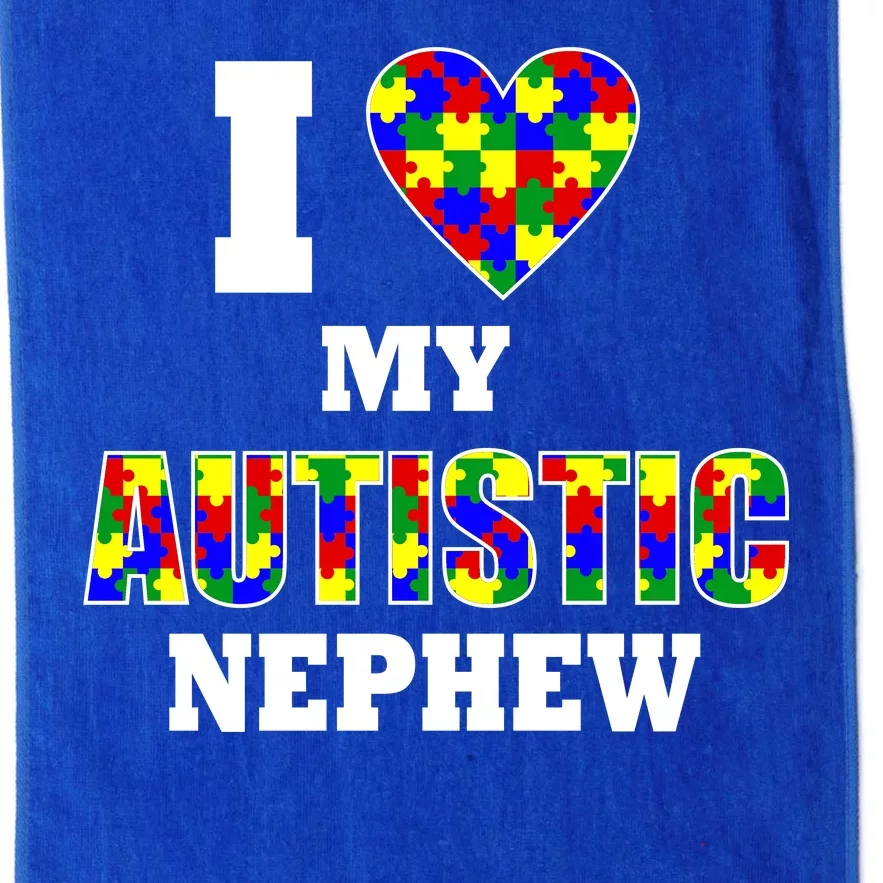 I Love My Autistic Nephew Autism Platinum Collection Golf Towel