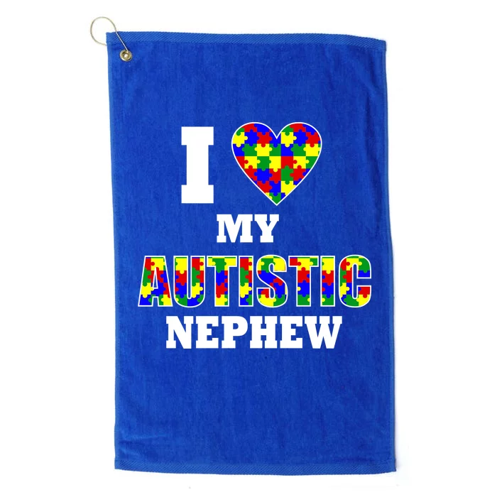 I Love My Autistic Nephew Autism Platinum Collection Golf Towel