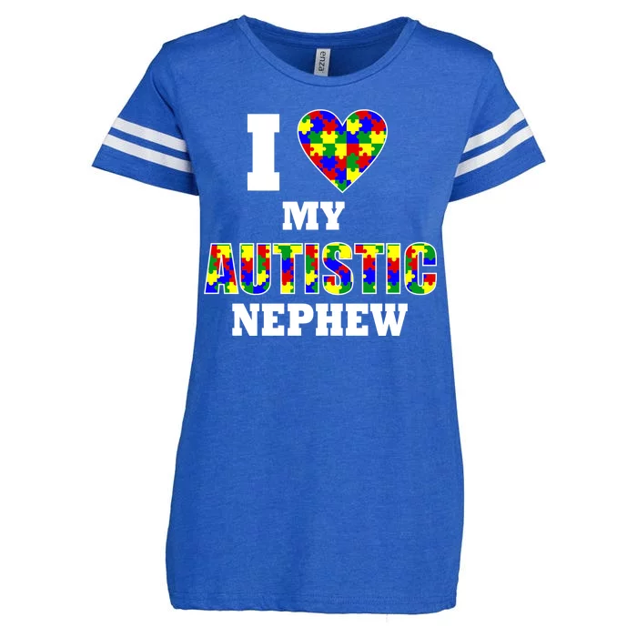 I Love My Autistic Nephew Autism Enza Ladies Jersey Football T-Shirt