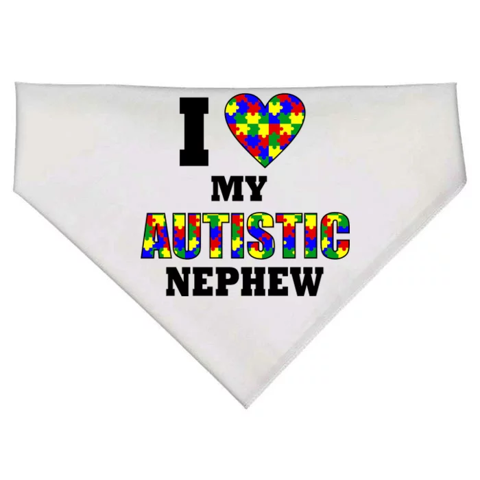 I Love My Autistic Nephew Autism USA-Made Doggie Bandana