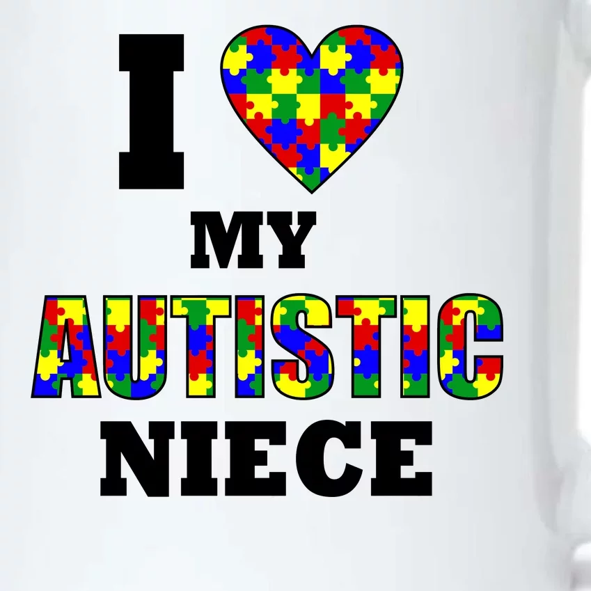 I Love My Autistic Niece Autism Black Color Changing Mug