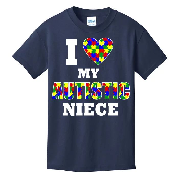 I Love My Autistic Niece Autism Kids T-Shirt