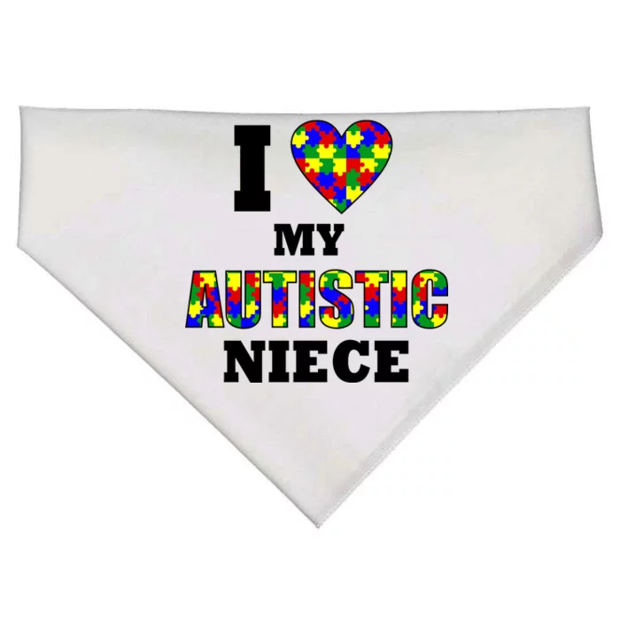 I Love My Autistic Niece Autism USA-Made Doggie Bandana