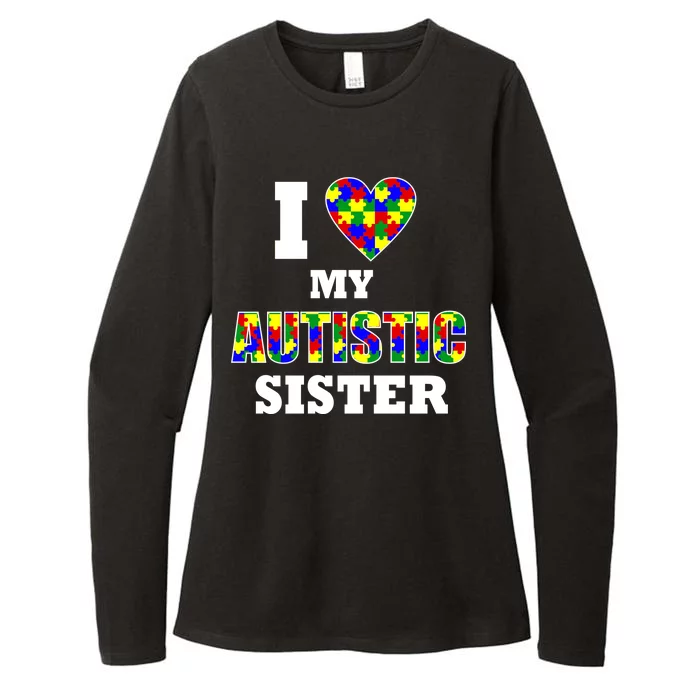 I Love My Autistic Sister Autism Womens CVC Long Sleeve Shirt