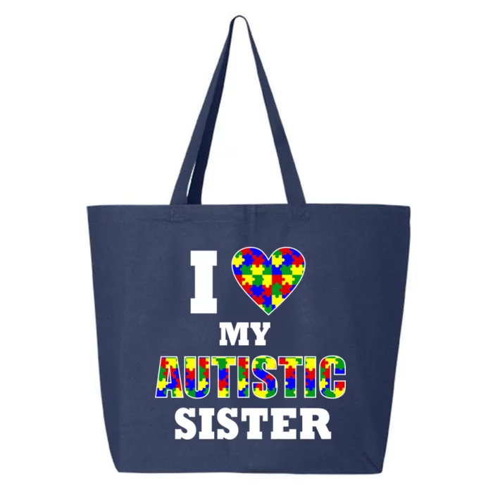 I Love My Autistic Sister Autism 25L Jumbo Tote