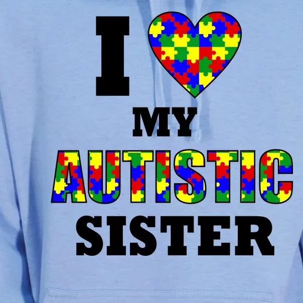 I Love My Autistic Sister Autism Unisex Surf Hoodie