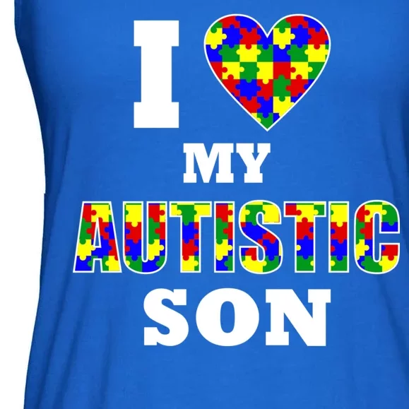 I Love My Autistic Son Autism Ladies Essential Flowy Tank