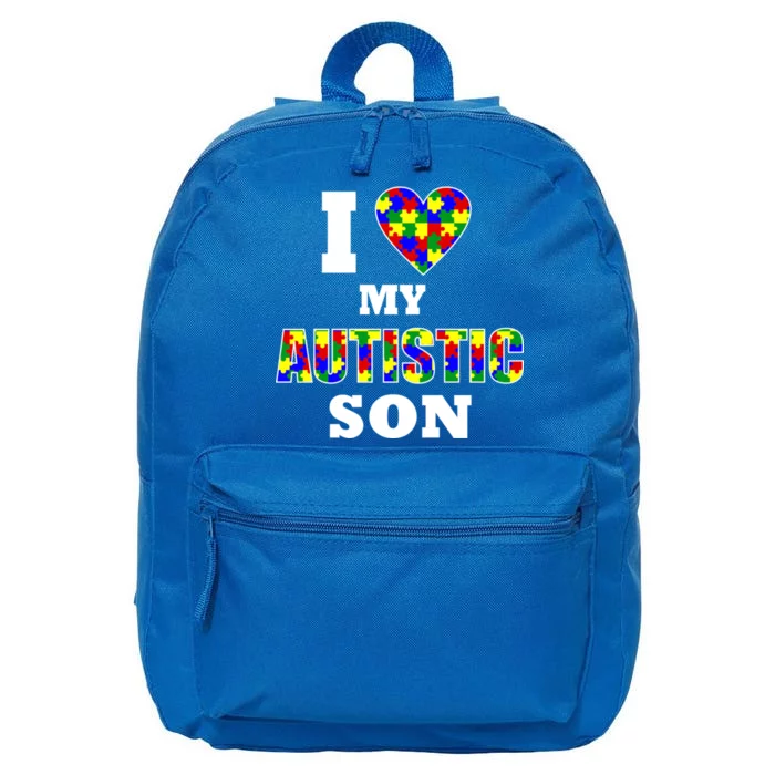 I Love My Autistic Son Autism 16 in Basic Backpack