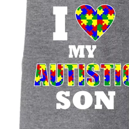 I Love My Autistic Son Autism Doggie 3-End Fleece Hoodie