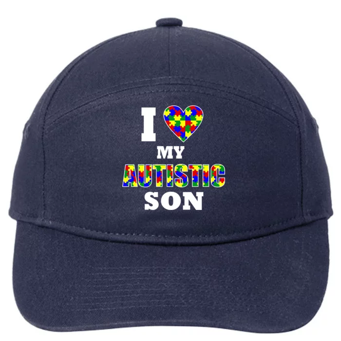 I Love My Autistic Son Autism 7-Panel Snapback Hat