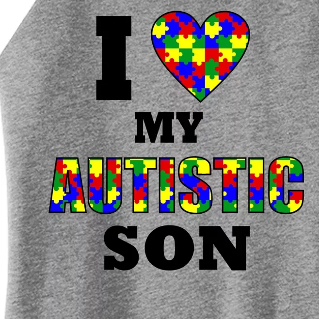 I Love My Autistic Son Autism Women’s Perfect Tri Rocker Tank